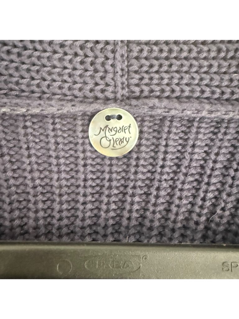 Margaret O'leary Navy Blue Chunky Knit Wide Sleeve Cardigan Sweater Womens Xs/S — image 2 of 6